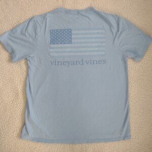Vineyard Vines light blue American Flag short sleeve pocket t-shirt adult Medium